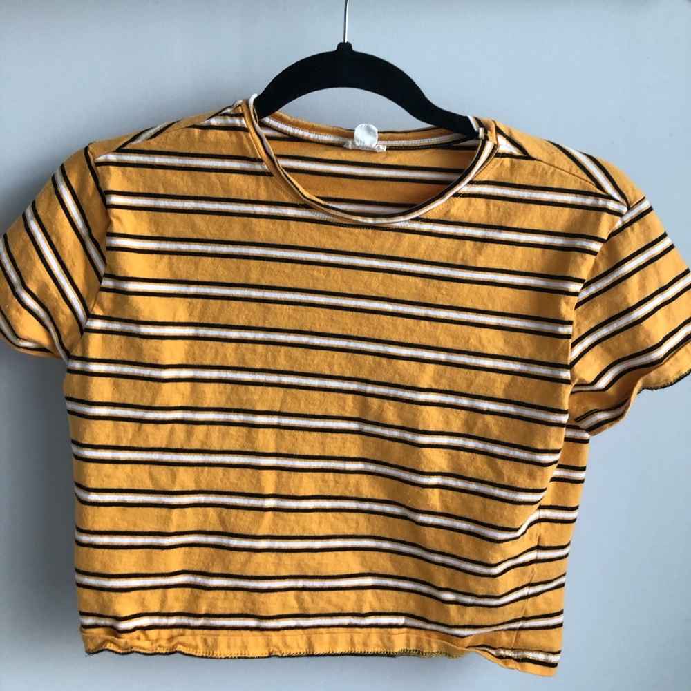 Yellow striped crop top